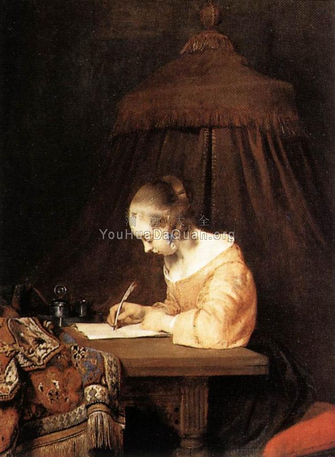 Woman Writing A Letter - 杰拉德·特·博尔奇